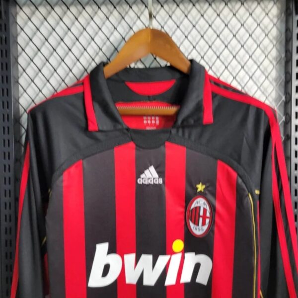2006/2007 Retro AC Milan Home Long Sleeve Jersey - Image 3