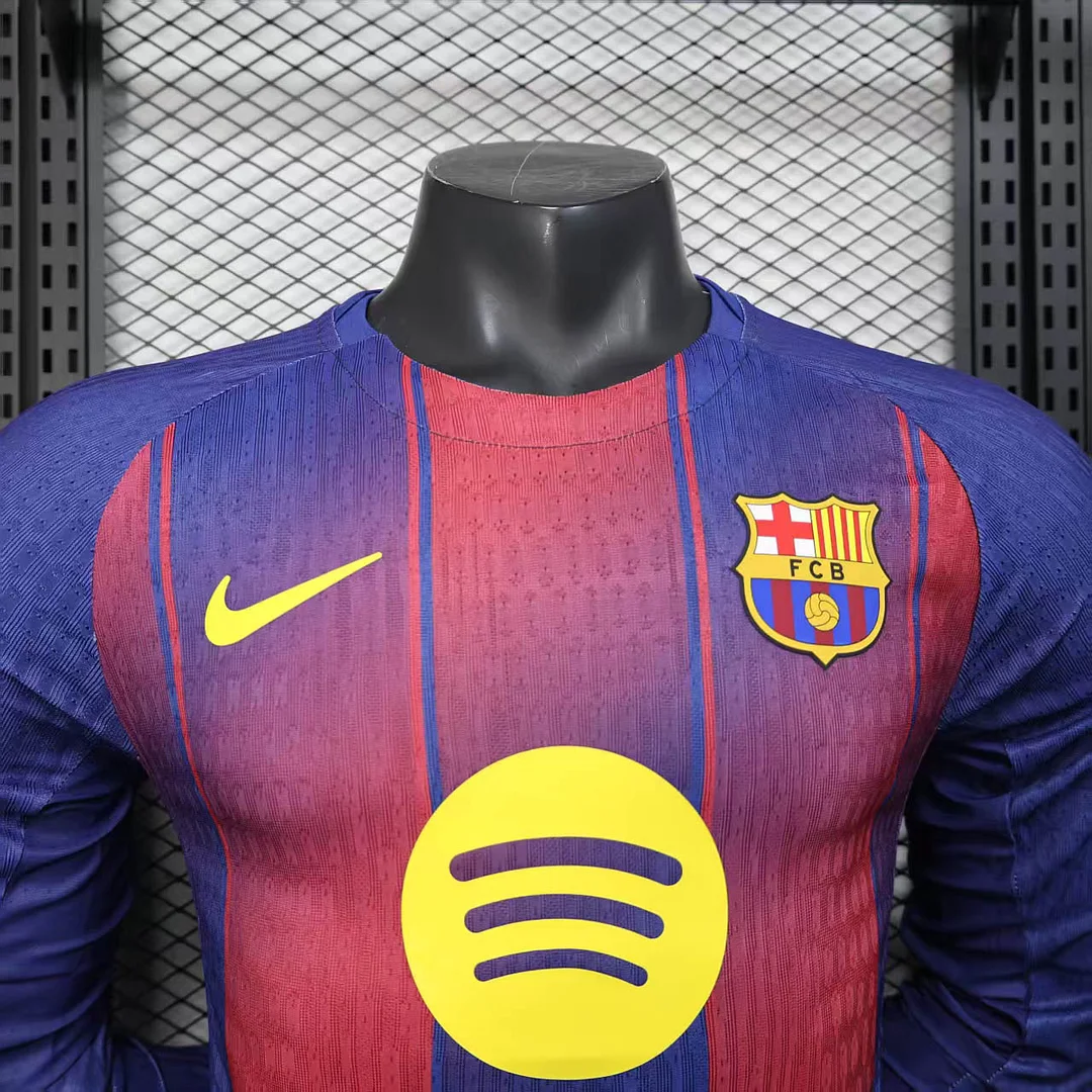 2025/26 Barcelona Home Player Version Long Sleeve Jersey - Image 3