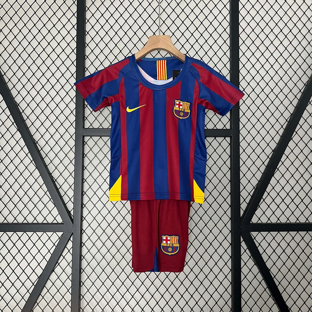 Kids 2025/26 Retro Barcelona Home Soccer Jersey