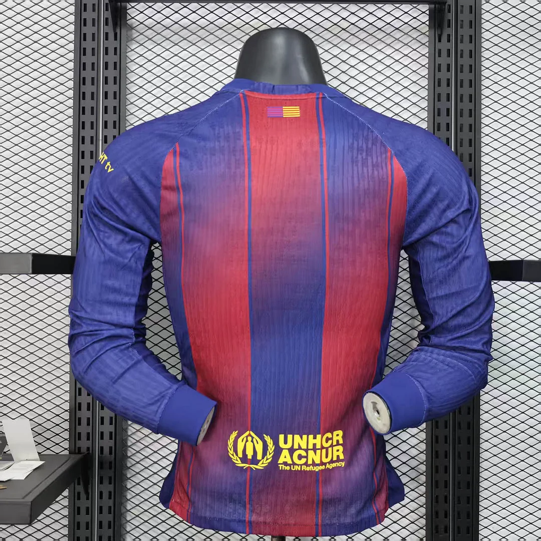 2025/26 Barcelona Home Player Version Long Sleeve Jersey - Image 2