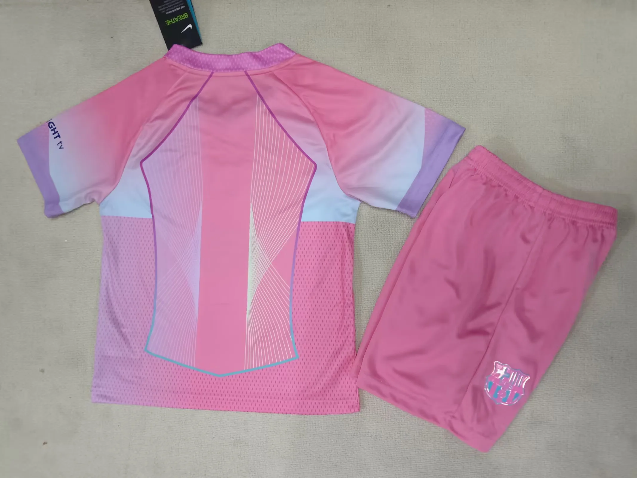 Kids 2025/26 Barcelona Jersey Barca Pink Jersey - Image 3