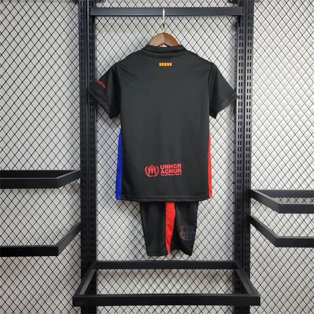 Kids 2025/26 Barcelona Away Travis Scott Joint Edition Black Soccer Jersey - Image 2