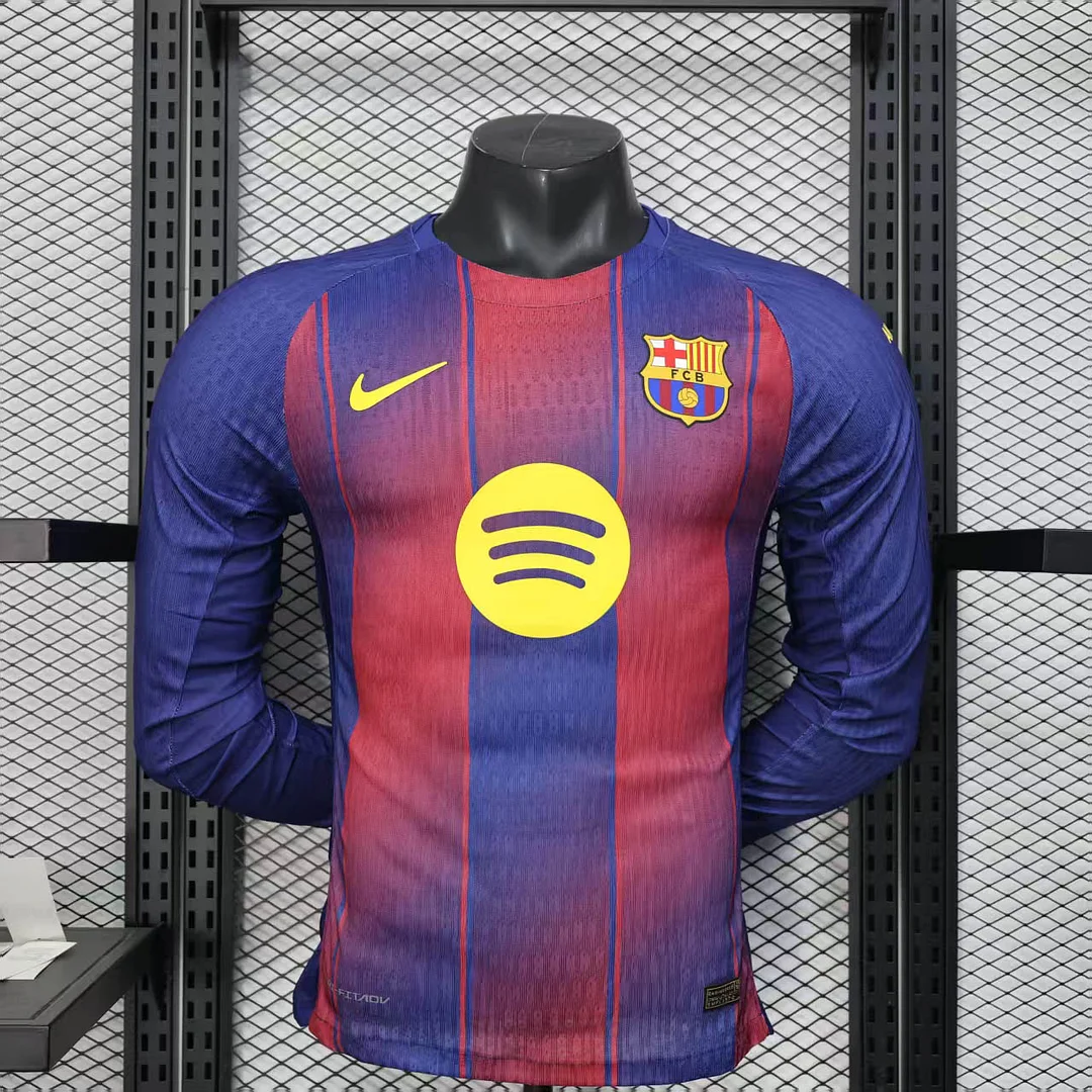2025/26 Barcelona Home Player Version Long Sleeve Jersey